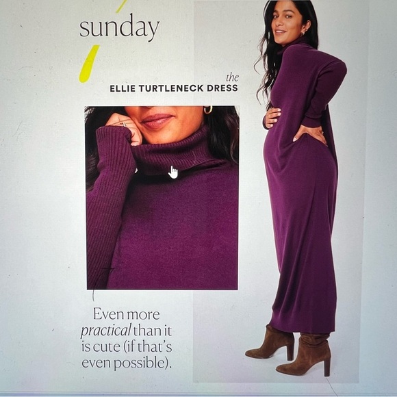 Hatch Ellie Turtleneck Dress in Eggplant